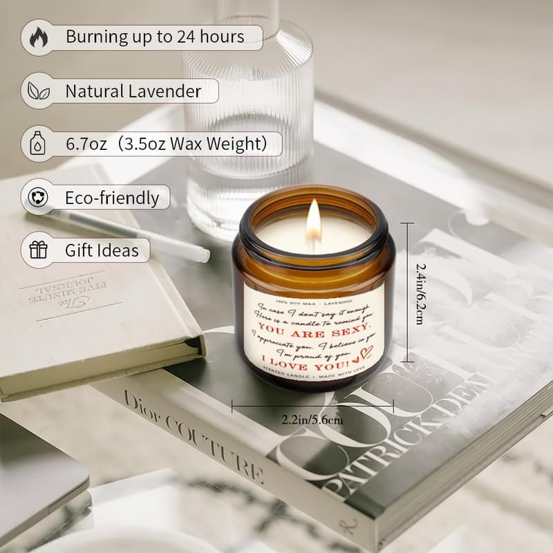 Valentine's Day Lavender Soy Candle - Natural Aromatherapy 100g