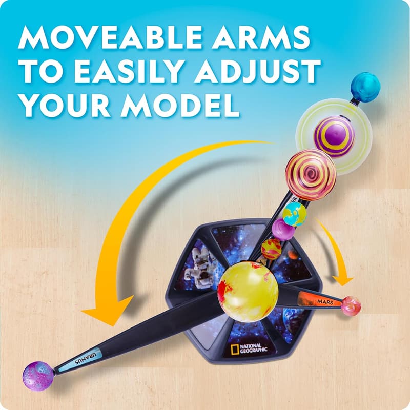 Glow-in-the-Dark Solar System Model Kit for Kids Ages 8-12