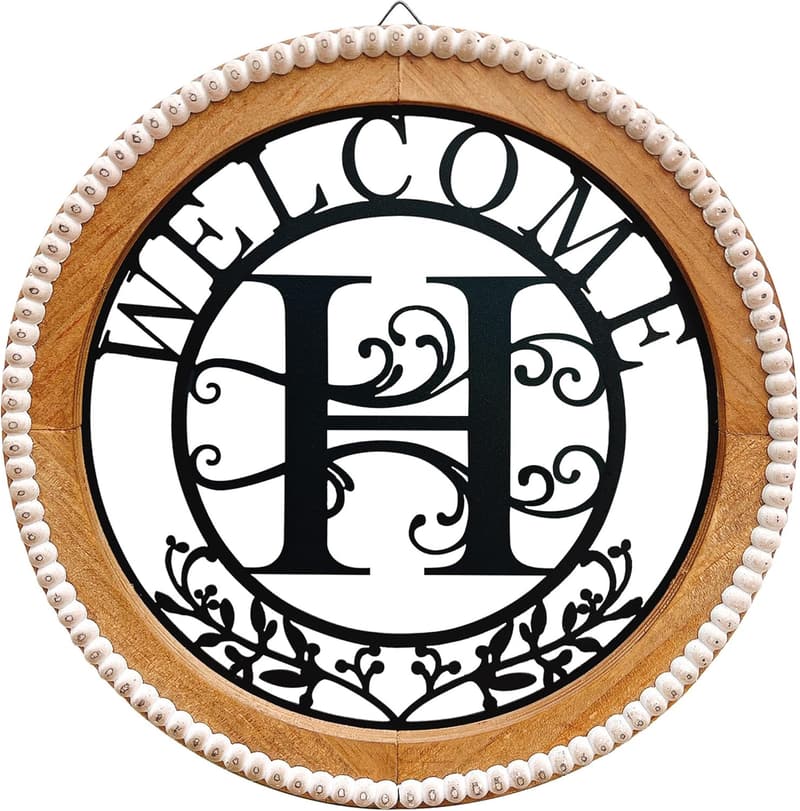 Personalized Metal & Wood Monogram Wall Art Sign