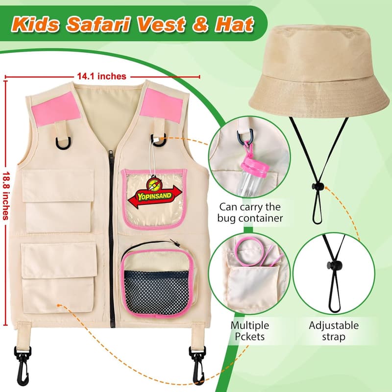 Outdoor Explorer Kit for Kids with Vest & Hat
