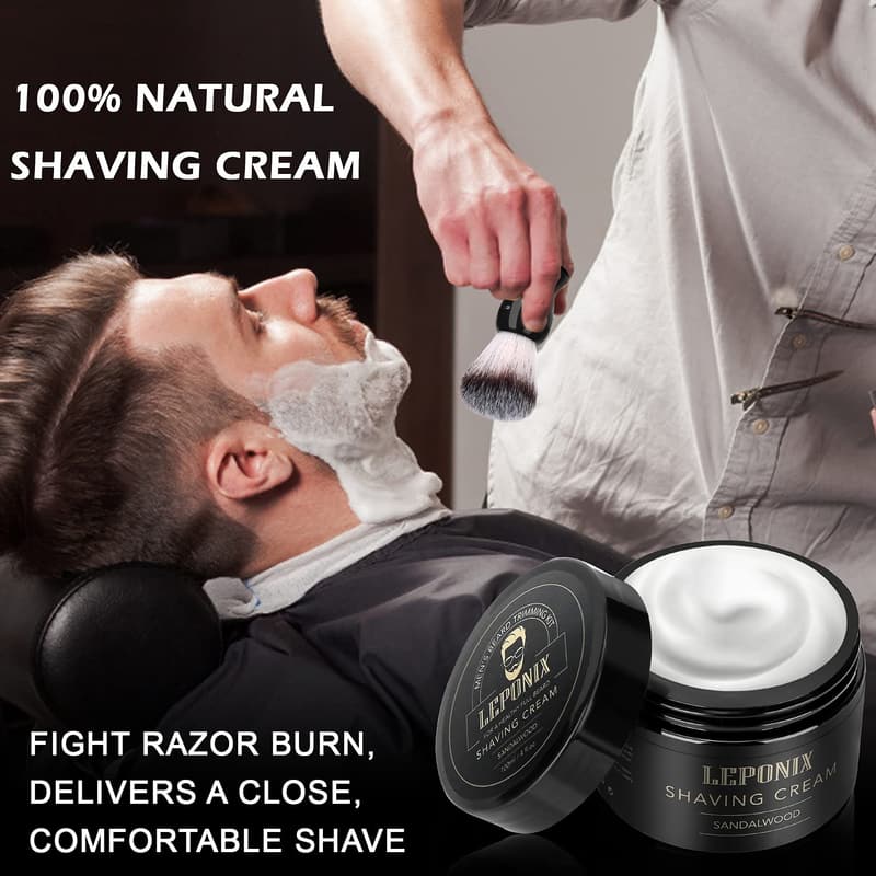 Men's Shaving Gift Set: Sandalwood Cream, Aftershave & Oil