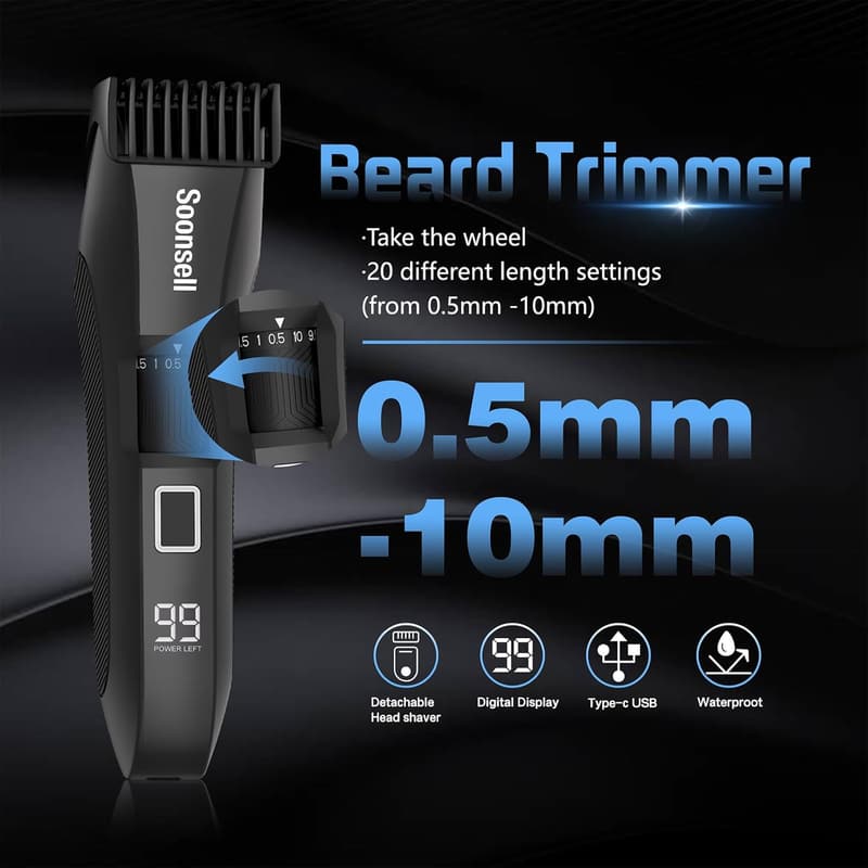 4-in-1 Men's Grooming Kit: Beard Trimmer & Ball Shaver