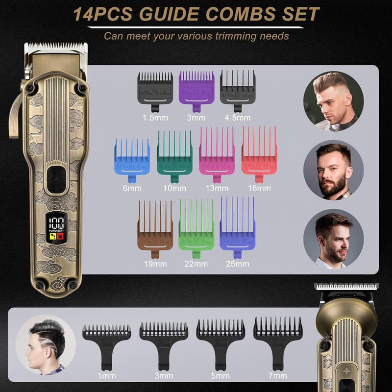 Professional Beard Trimmer and Hair Clipper Kit for Men