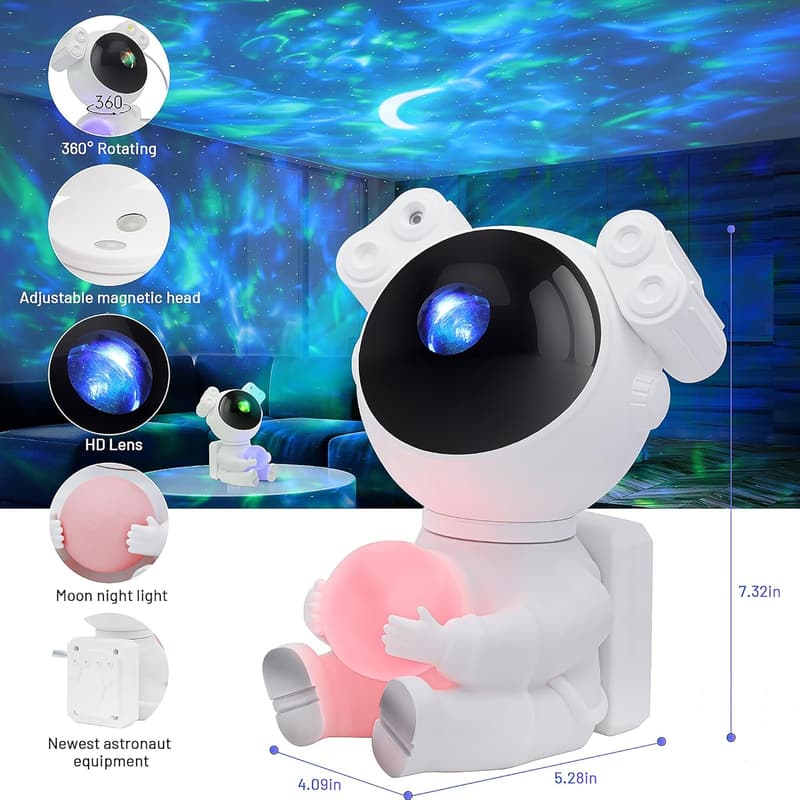 Galaxy Projector Night Light for Kids & Adults - 8 Color Effects