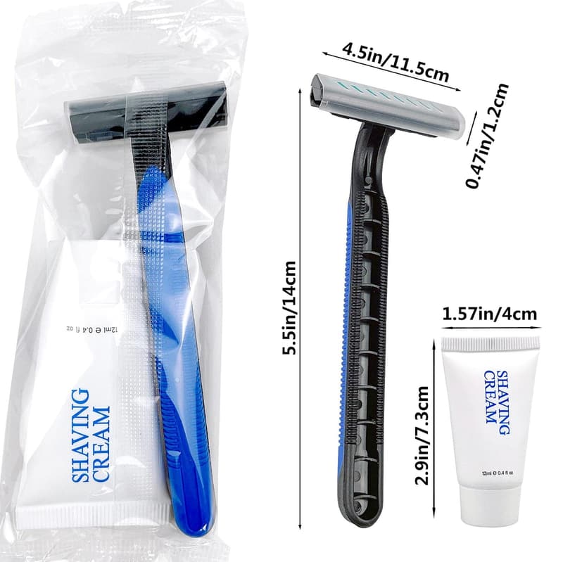 Disposable Razor and Cream Shave Kit for Travel (408 Pack)