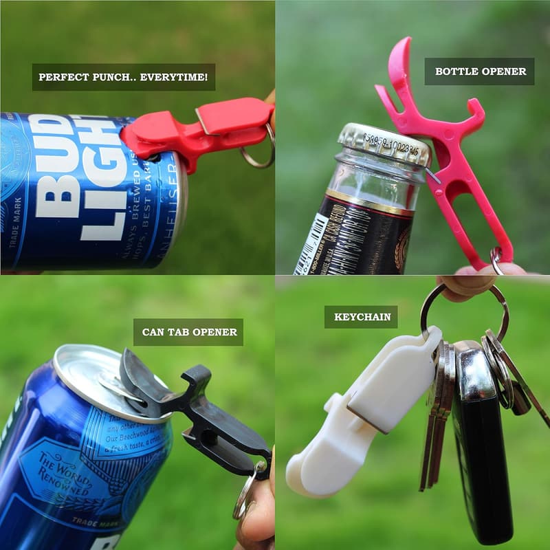 Beer Shotgun Tool Keychain Opener - Black 2-Pack