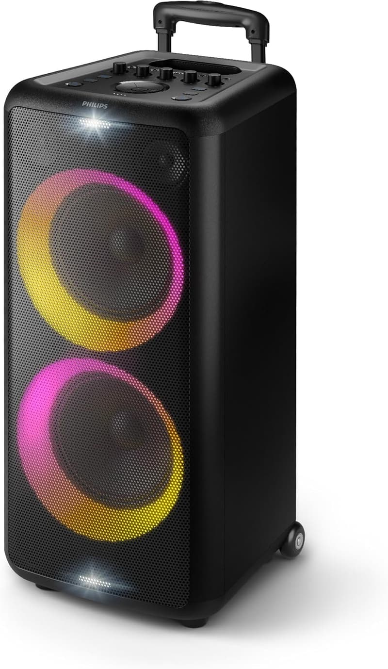 Portable Philips X5206 Bluetooth Party Speaker with Karaoke & Lights