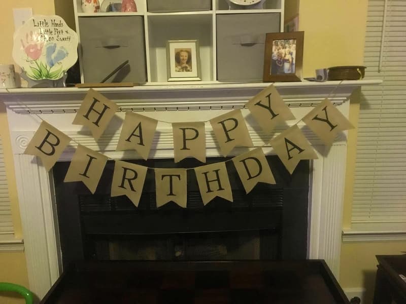 Personalized DIY Brown Banner Set with 26 Letter Stencils