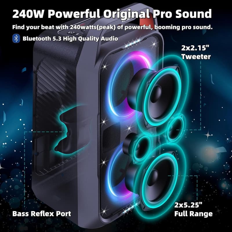 Portable Bluetooth Speaker with Deep Bass and 15-Hour Battery