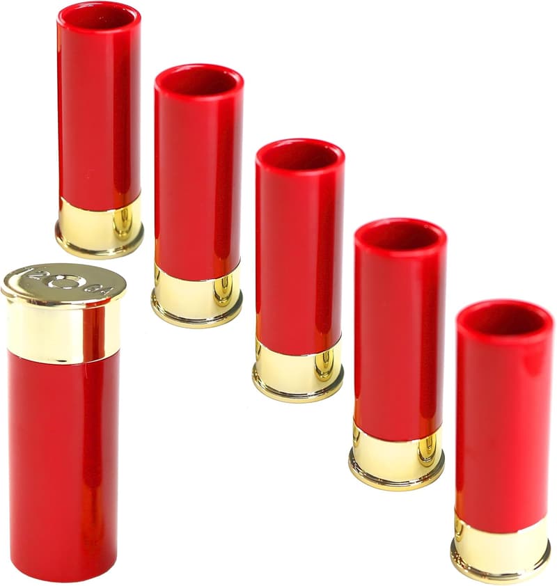 Father's Day Shotgun Shell Shot Glass Set - 6-Pack Red Rustic