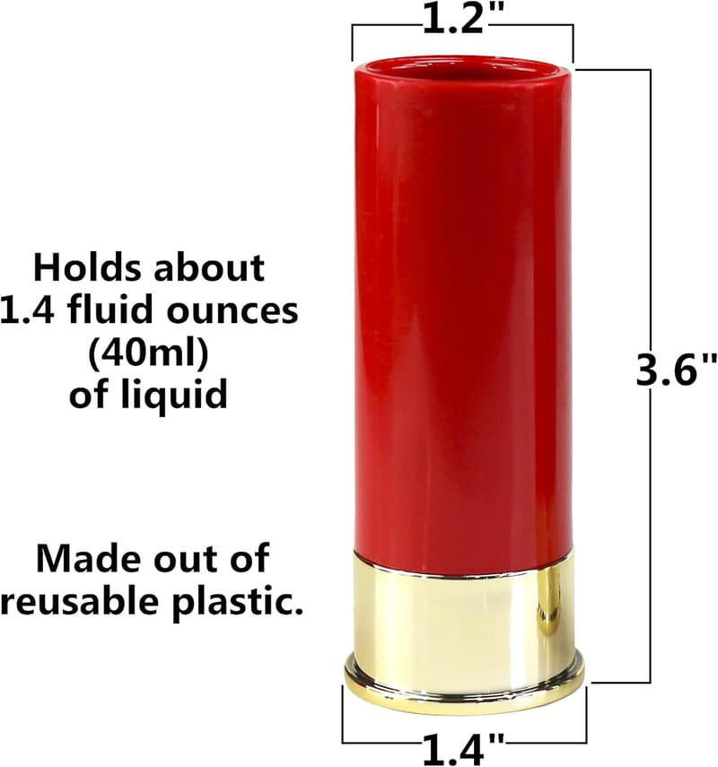Father's Day Shotgun Shell Shot Glass Set - 6-Pack Red Rustic