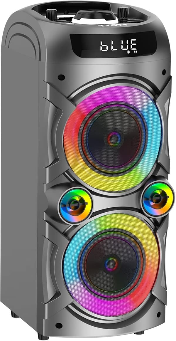 Powerful Portable Bluetooth Speaker with LED Lights and Deep Bass