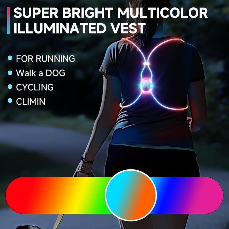 Reflective Running Vest with Lights for Night Safety