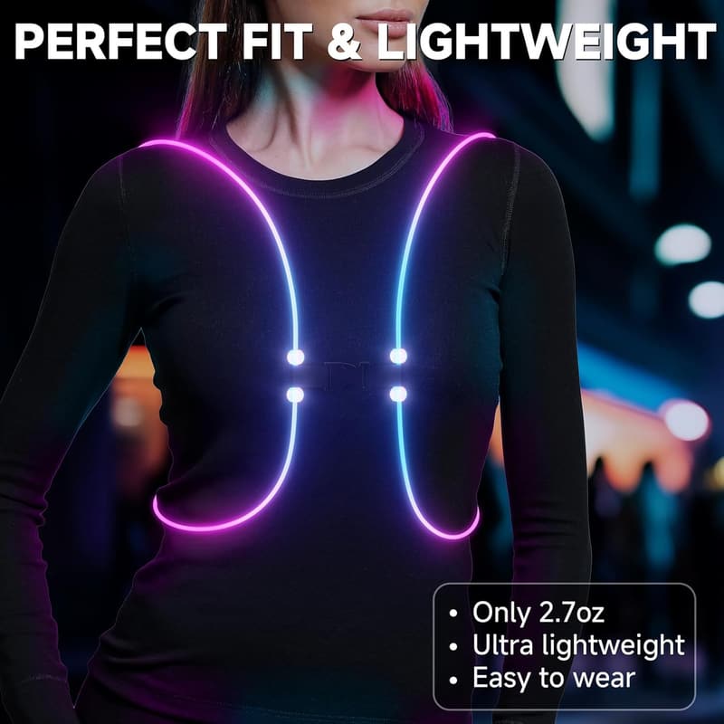 Reflective Running Vest with Lights for Night Safety