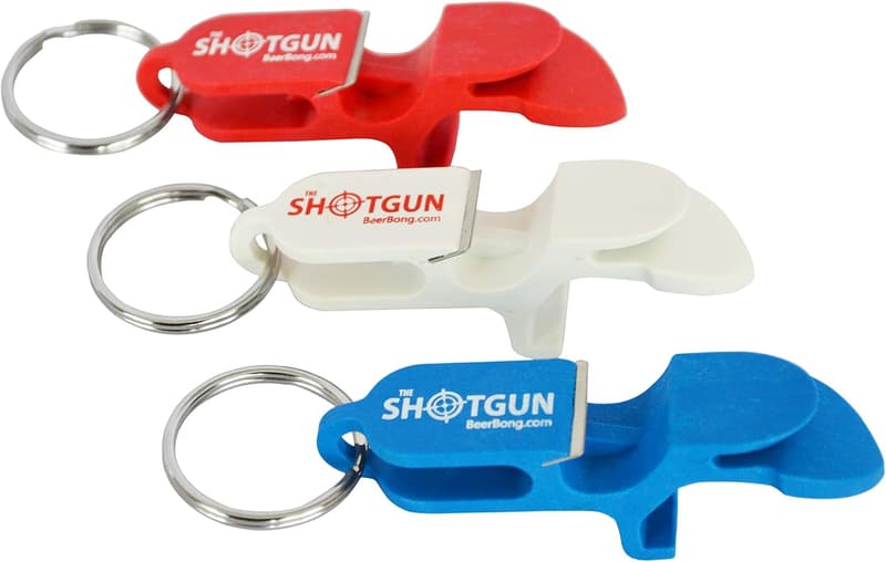 USA-Made 3-Pack Beer Bong Shotgun Keychain Tool Set