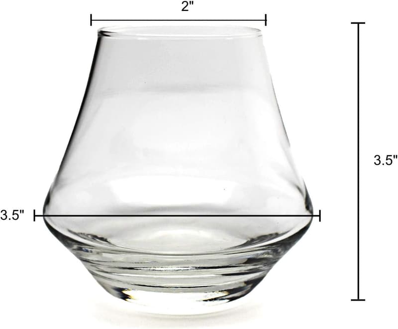 Tequila Snifter Glasses Set of 2 - 1.5 Oz Tulip Shape