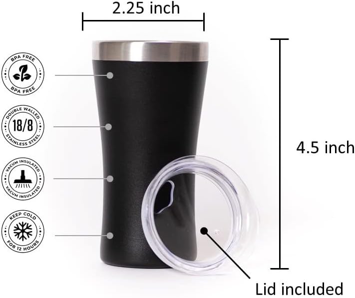 Insulated 5 oz Stainless Steel Tequila Tumbler - Perfect Gift