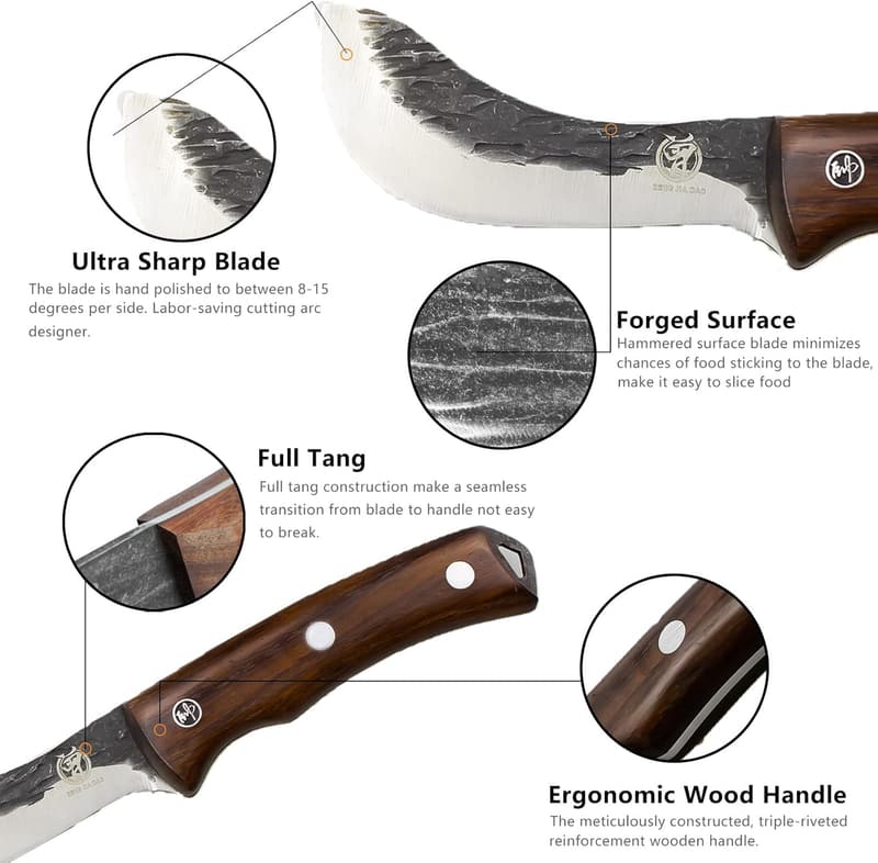 Handmade Viking Boning Knife - Full Tang Bushcraft Blade
