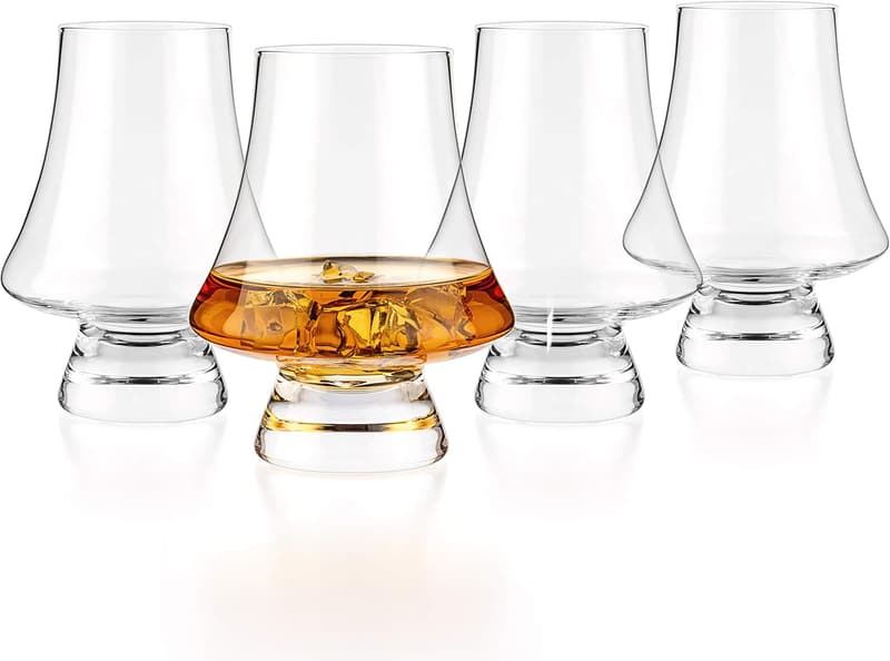 Bourbon Whiskey Crystal Snifter Glass Set - Handcrafted, 9 oz