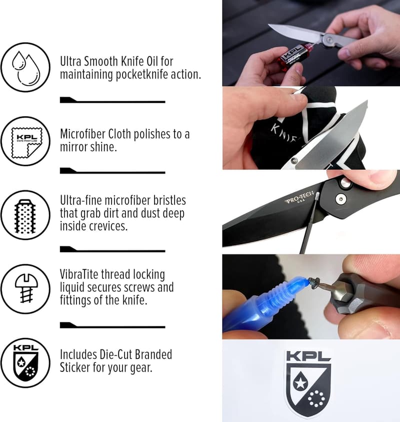 Knife Care & Maintenance Kit with Heavy Lubricant, 10ml