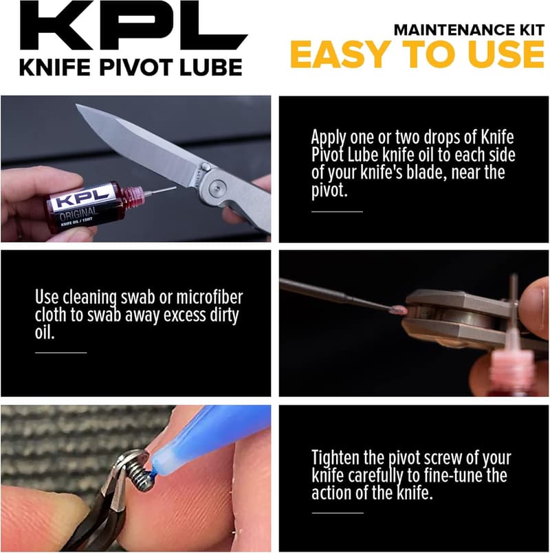 Knife Care & Maintenance Kit with Heavy Lubricant, 10ml