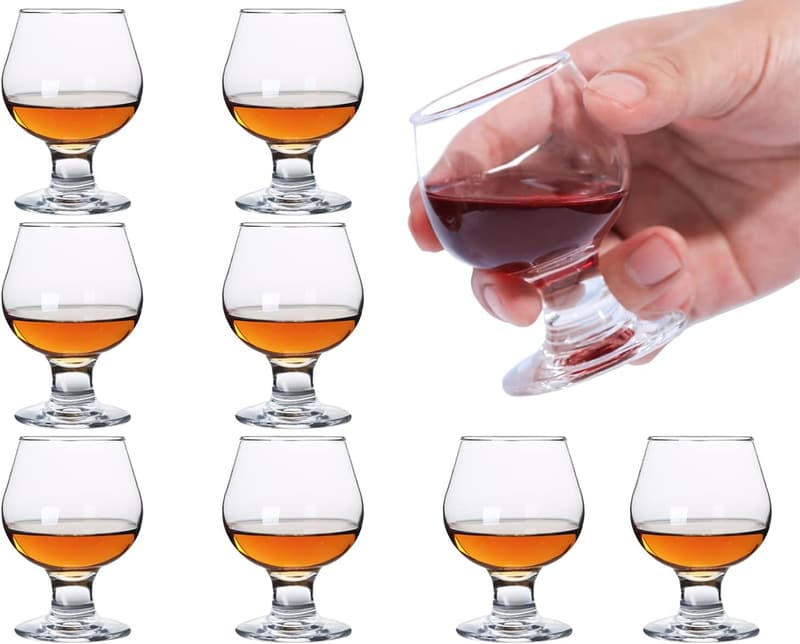 Set of 8 Small Brandy Snifters | 1.75 oz Cognac & Port Glasses