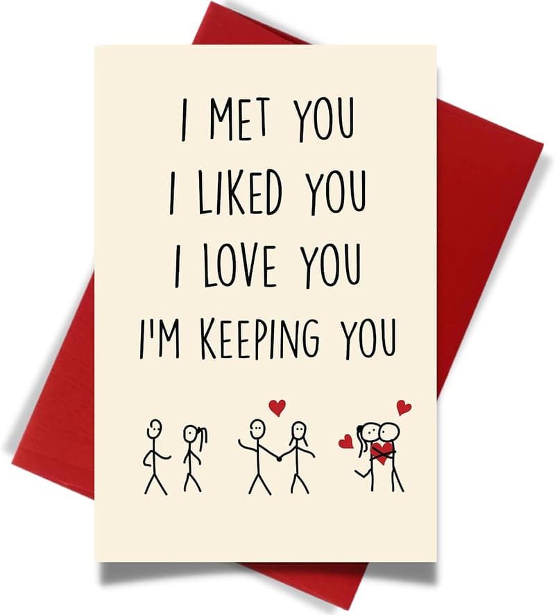 Anniversary Greeting Card - Romantic Design with Envelope