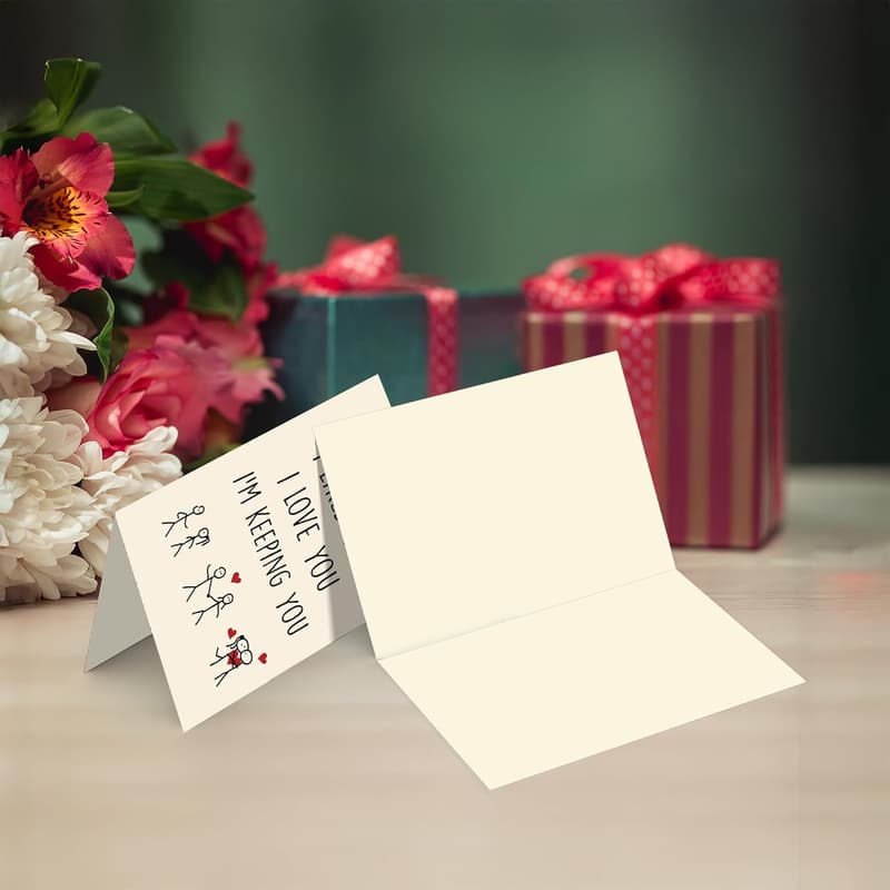 Anniversary Greeting Card - Romantic Design with Envelope