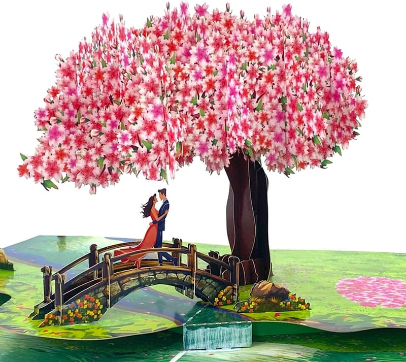 3D Cherry Blossom Anniversary Card for Couples, 6