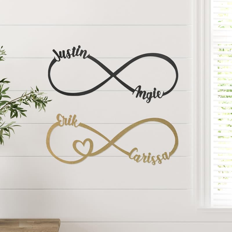 Personalized Infinity Heart Wall Decor - Wedding Anniversary Gift