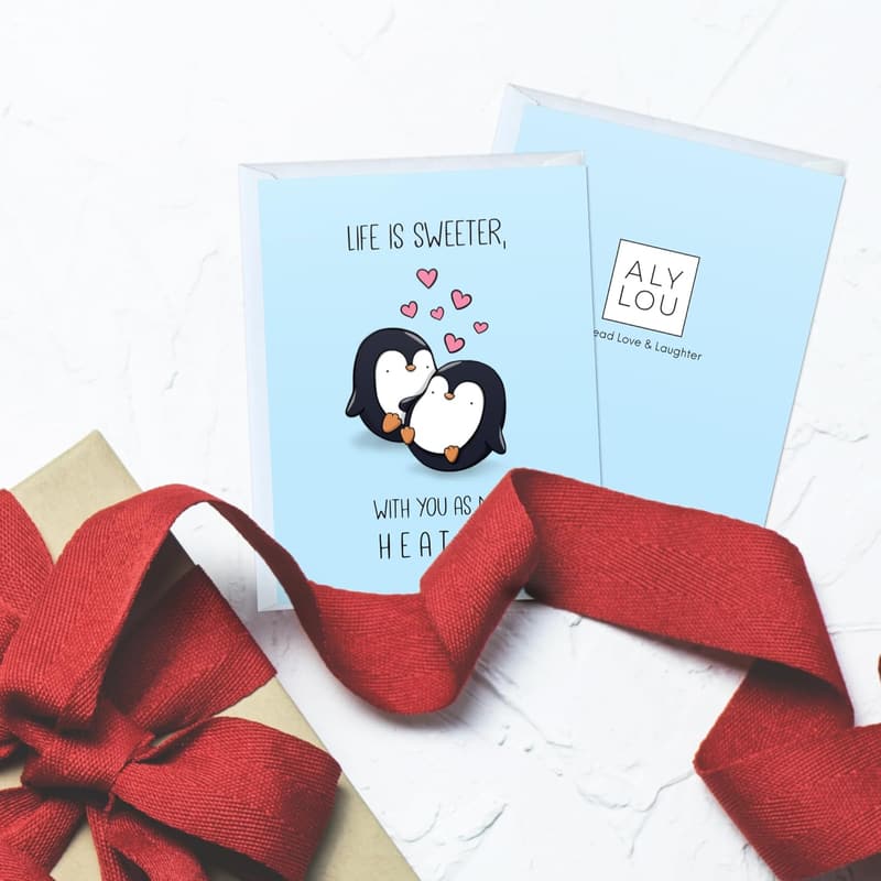 Anniversary Greeting Card for Couples - Kawaii Design