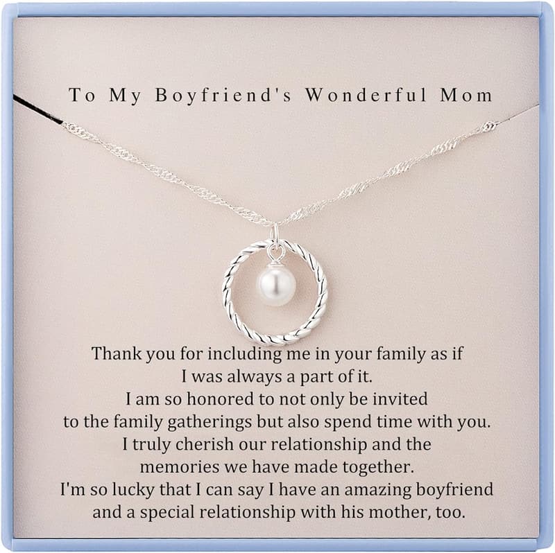 Mother's Day Sterling Silver Necklace for Boyfriend's Mom