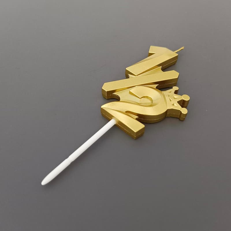 Gold Half Birthday Cake Candles – 3.15 Inch, 1/2 Topper Decor