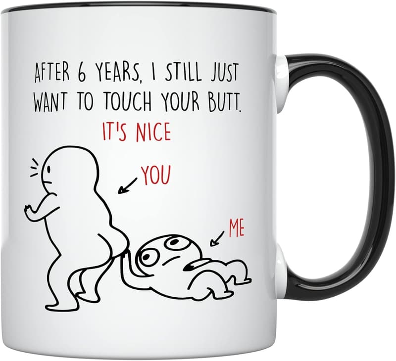 6th Anniversary Funny Coffee Mug for Couples, 11 oz