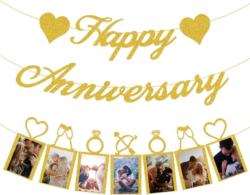 Anniversary Party Decorations - Banner & Photo Display