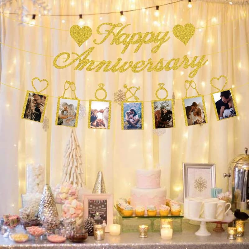 Anniversary Party Decorations - Banner & Photo Display