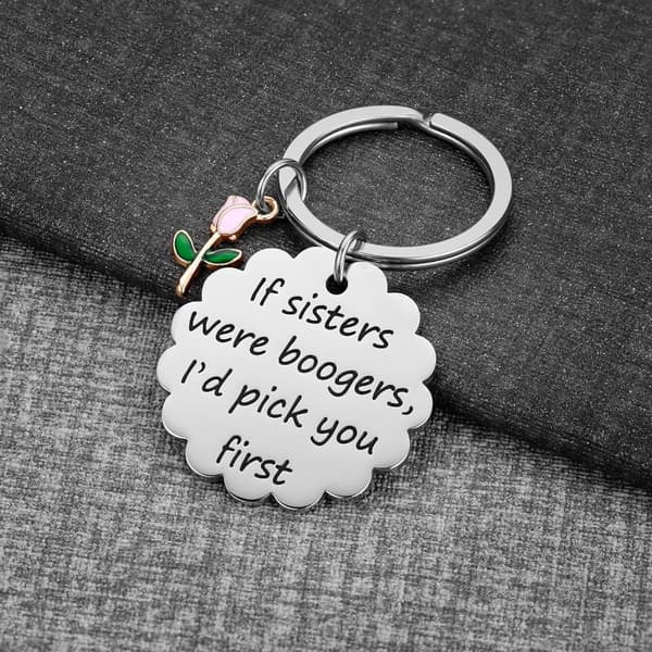 Sister Birthday Keychain Gift - From Big to Little Sisters