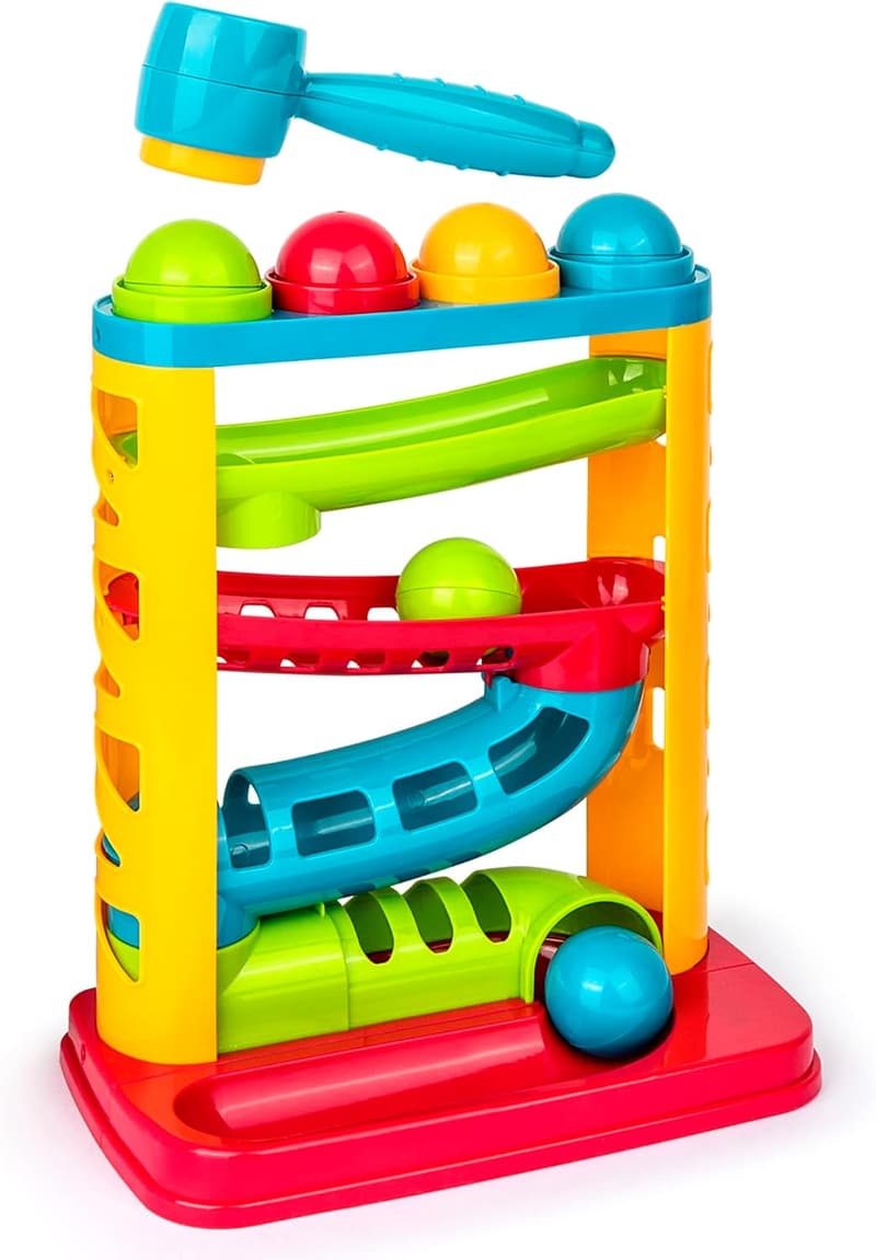 Montessori Hammer Stacking Toy for Toddlers - STEM Gift, Ages 1-3