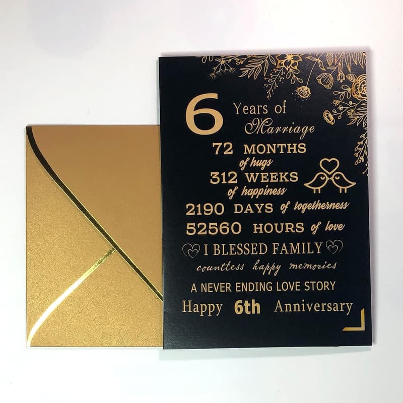 6th Anniversary Card for Couples - Sweet Surprise Gift