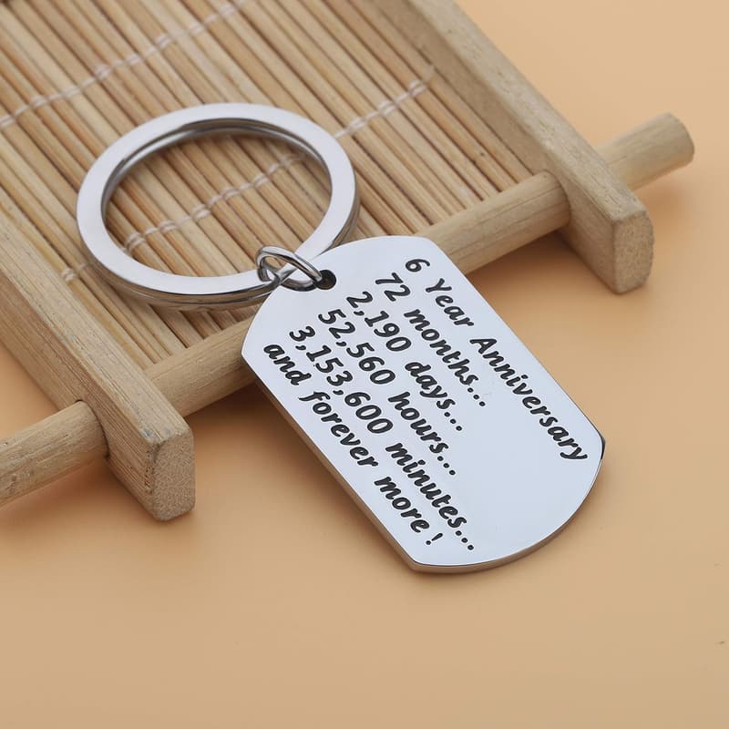 2nd, 6th, 7th Anniversary Keychain Keepsake Gift