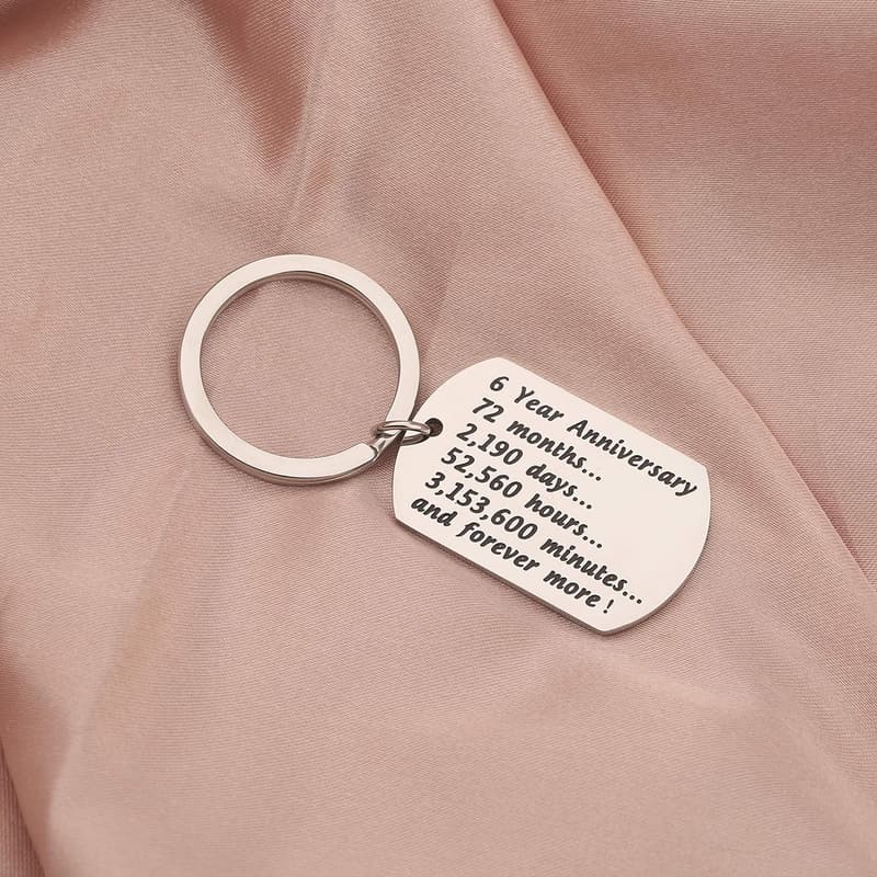 2nd, 6th, 7th Anniversary Keychain Keepsake Gift
