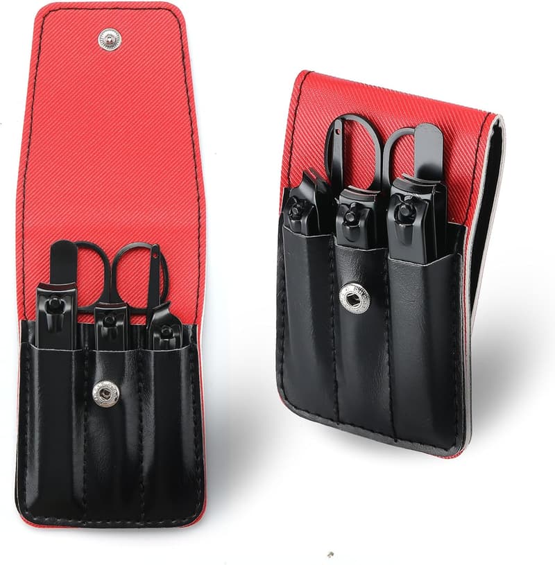 Men's Grooming Kit - Black Nail Clipper Set for Dad & Boyfriend