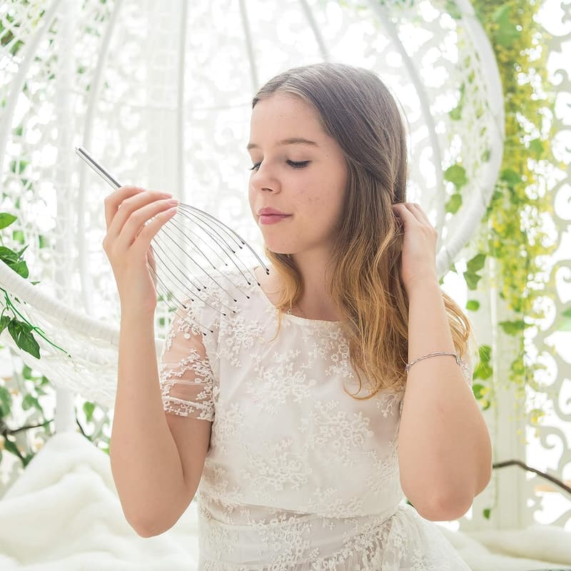Scalp Massager with 20 Fingers for Relaxation (Silvery)