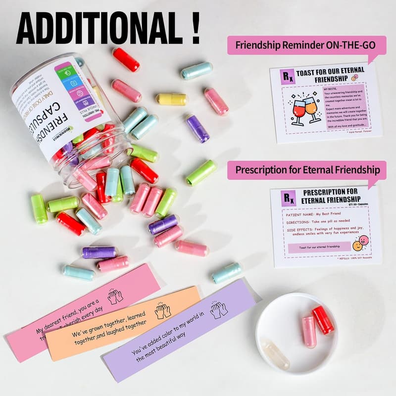 Friendship Messages in a Bottle - 60PCS Cute Gift for Besties