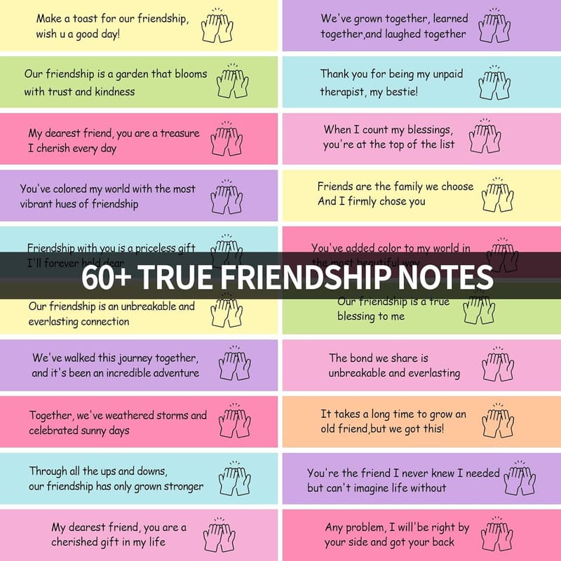 Friendship Messages in a Bottle - 60PCS Cute Gift for Besties