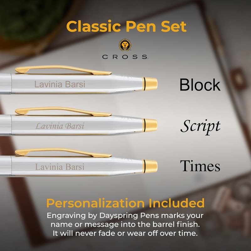 Personalized Cross Classic Century Pen & Pencil Set with Gift Box