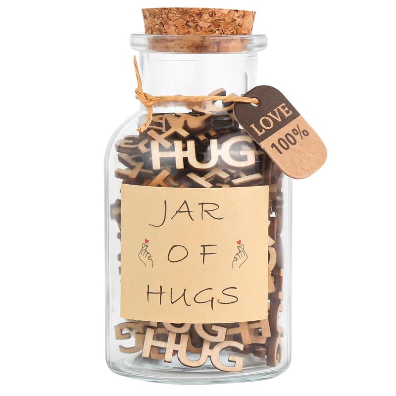 Hug in a Jar - 7oz Funny Gift for Birthdays & Anniversaries