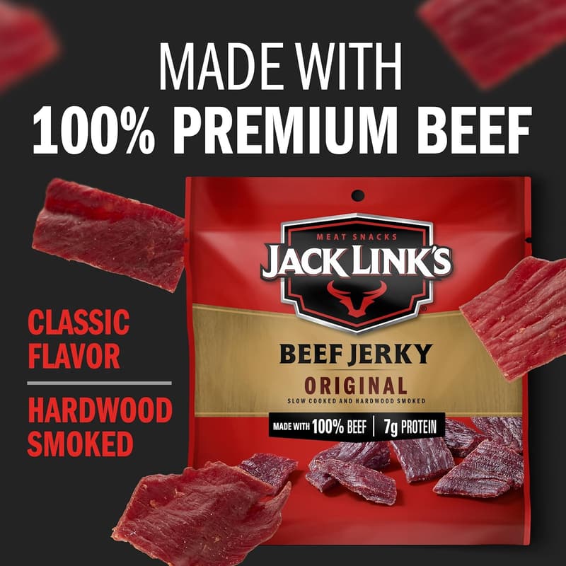 Beef Jerky Multipack - 100% Beef Protein Snacks, 7g Each