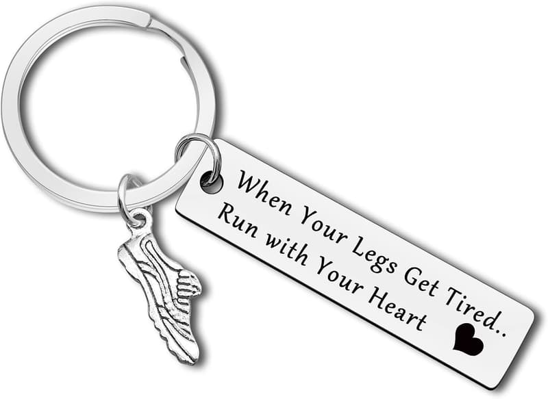 Marathon Runner Keychain - Inspirational Fitness Gift for Runners