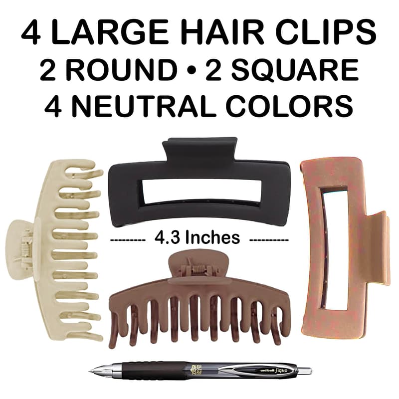 Christmas Hair Claw Clips - Set of 4 for Women & Teens